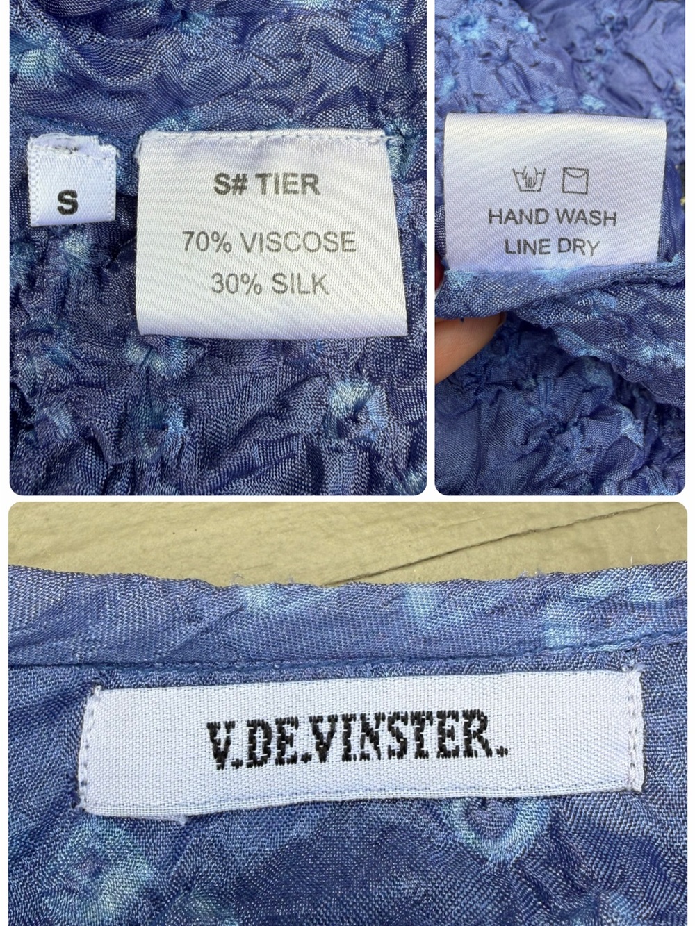 V.DE.VINSTER Blue Floral Tiered Maxi Dress size S - Picture 14 of 16